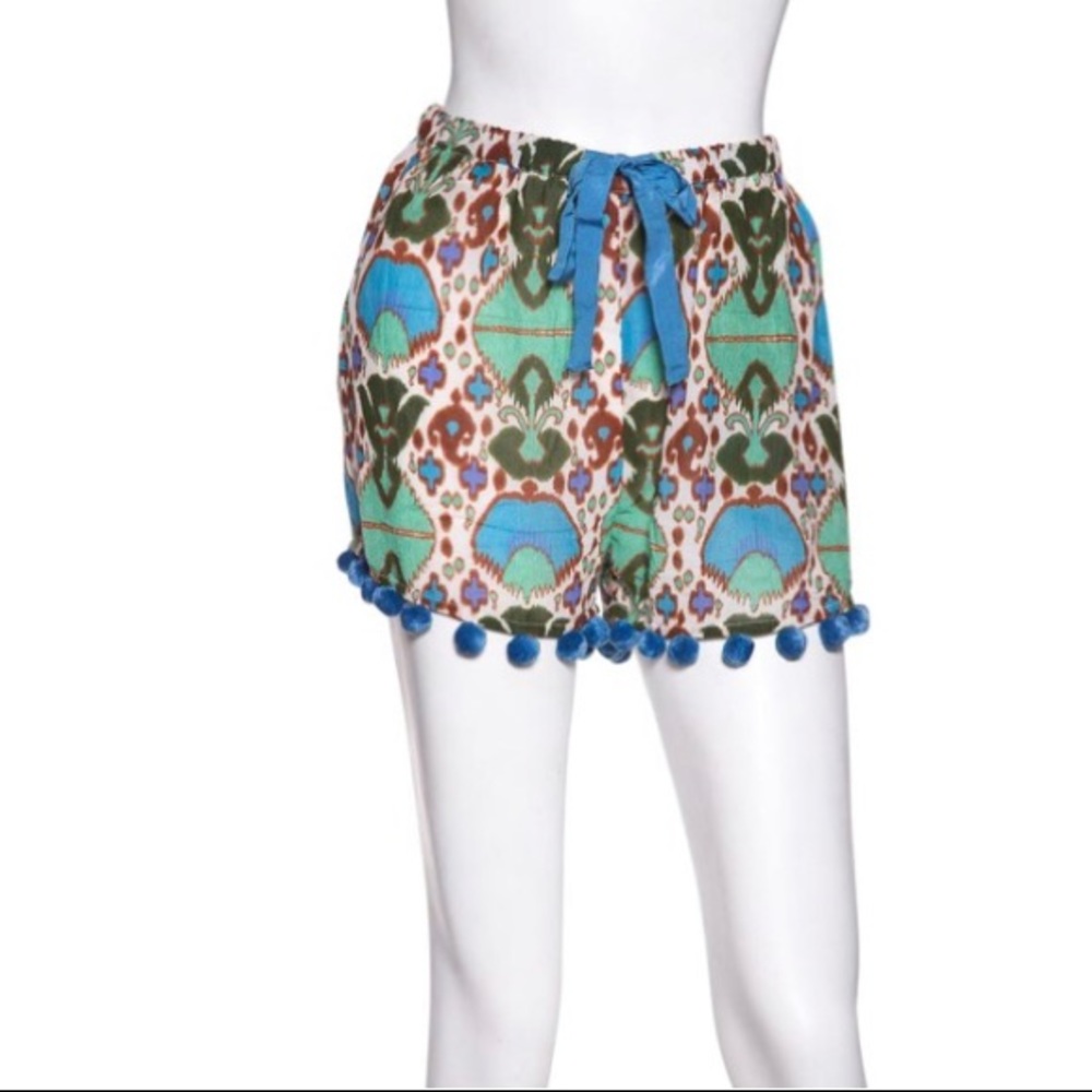 Figue cotton blend pom pom hem shorts, size XS